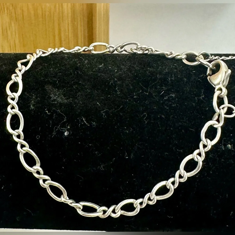 JAMES AVERY Sterling Silver Medium Twist Link Charm Bracelet; SMALL